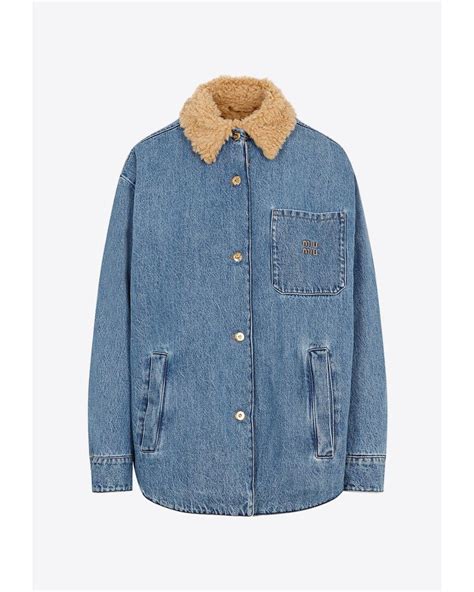 miu miu denim jacket with fur|miu michael jacket.